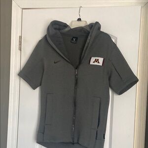 Nike Gray Sweatshirt with Hood and Logo